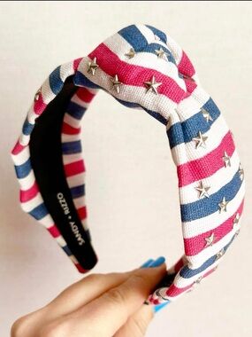 Star Studded Knotted Headband - Red, White & Blue